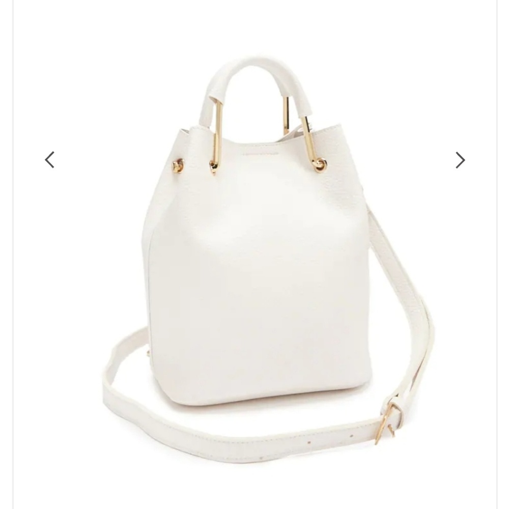 White faux leather handbag